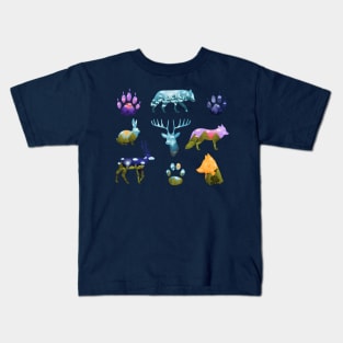 animals silhouettes landscape Kids T-Shirt